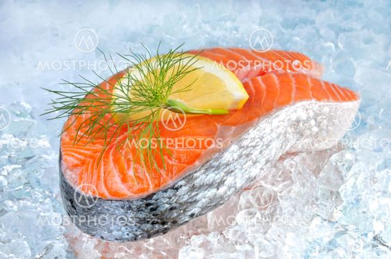 Fresh salmon steak