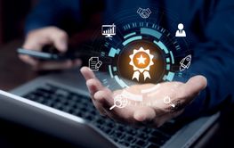 Business people holding a sign of the top service quality...