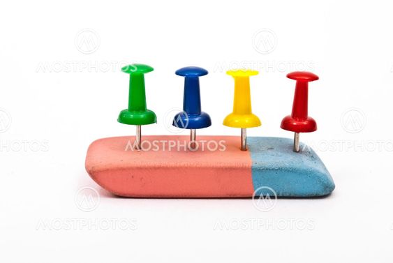 Varicoloured office button and lasting