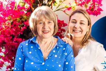 Portrait of a young woman and her elderly mother....