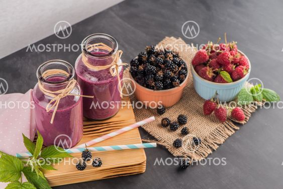 Fresh red fruits smoothie