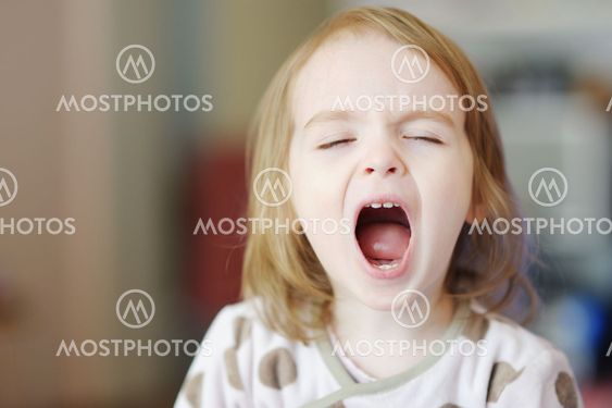 Little funny girl screaming