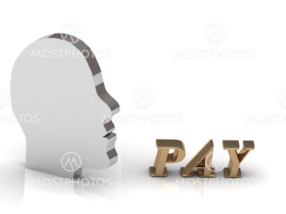 PAY bright color letters and silver head mind