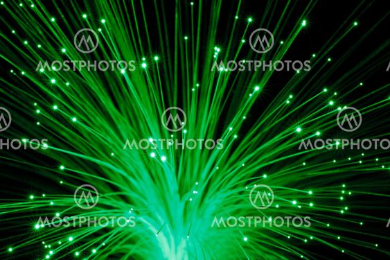 Abstract green fibre optic light