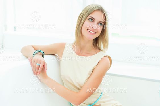portrait of a beautiful woman in the cafe