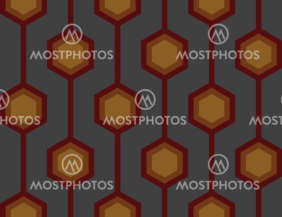 Retro Hexagons Red Seamless Tile