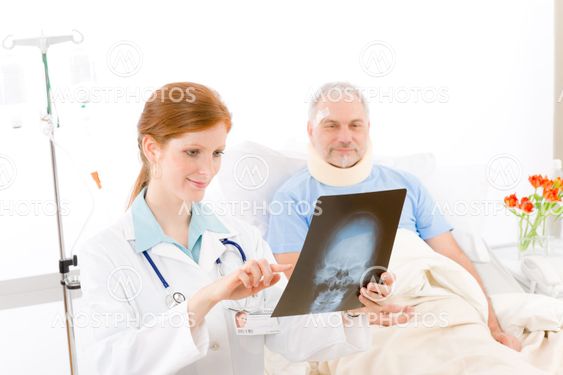 Hospital - female doctor examine x-ray patient