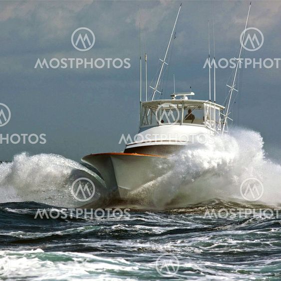 Sport fiskebåt med Outriggers