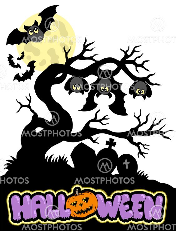 Halloween cemetery silhouette 1