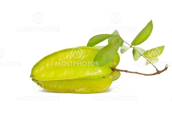 carambola fruit on white background