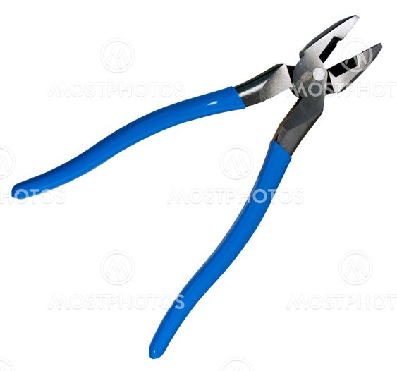 open jaws on electricians pliers