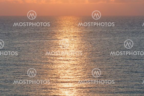 Sea sunrise view with sut track.