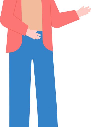Full body illustration featuring an elderly man with...