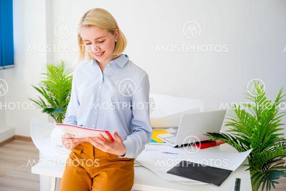 Businesswoman working on a project