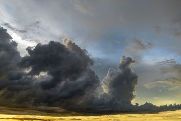 Colorful evening landscape with soft pastel coloured...