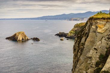 Asturias coast. Cabo Busto cliffs, Spain.