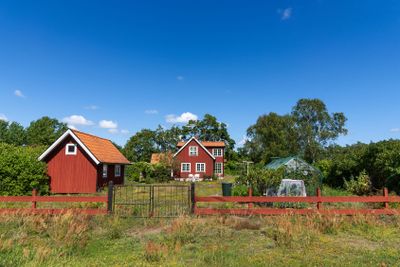 Red wooden houses in Sweden