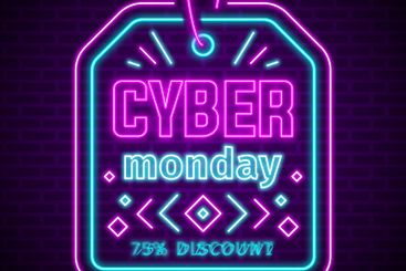 Neon cyber monday concept