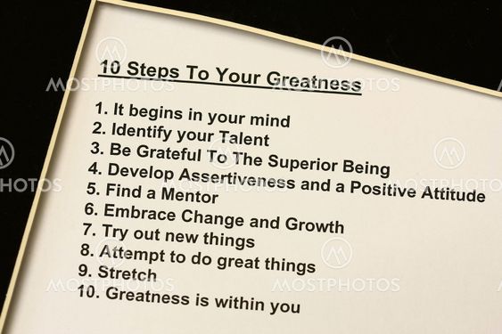 10 steps to your greatness