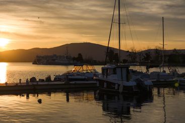 Sunset view of the port of Sozopol, Bulgaria