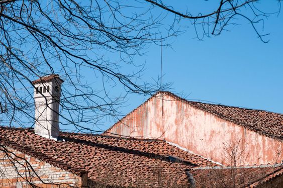 Roofs and chimneys of old houses