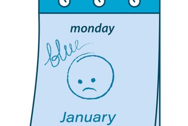 Calendar sheet with inscription monday January and hand...