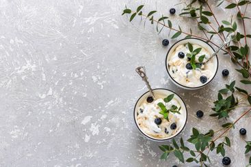 Light summer dessert made from whipped cream, meringues...