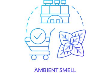 Ambient smell blue gradient concept icon
