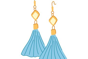 jewelry tassel earrings cartoon vector illustration