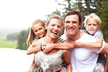 Sharing lots of love and laughter. Laughing young...