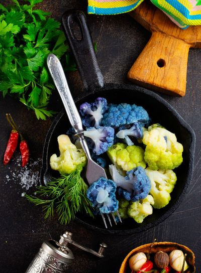 Coloured cauliflowers