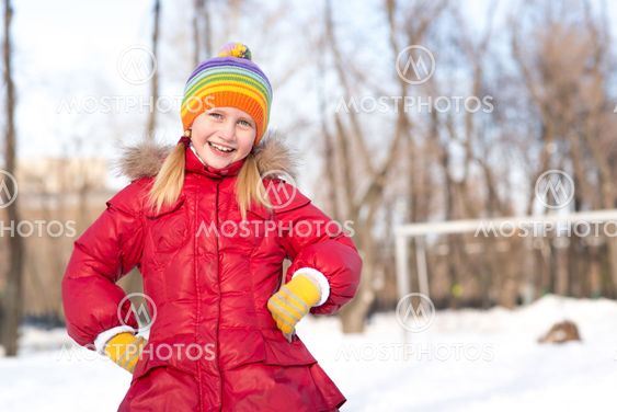 girl in a winter park