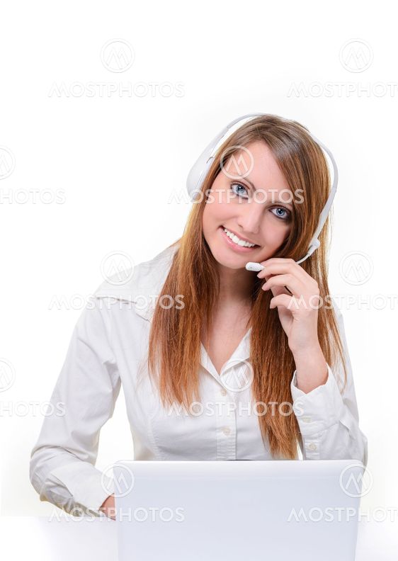 Young smilling callcenter assistant