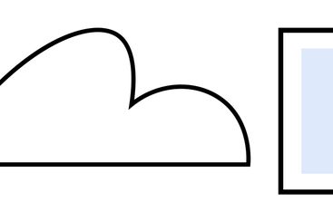 Cloud storage concept with cloud, battery icon, and...