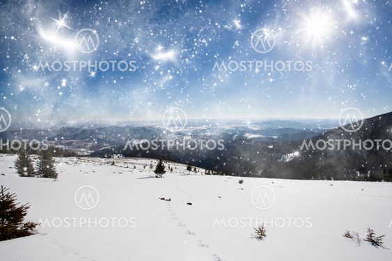 Winter landscape in the mountains