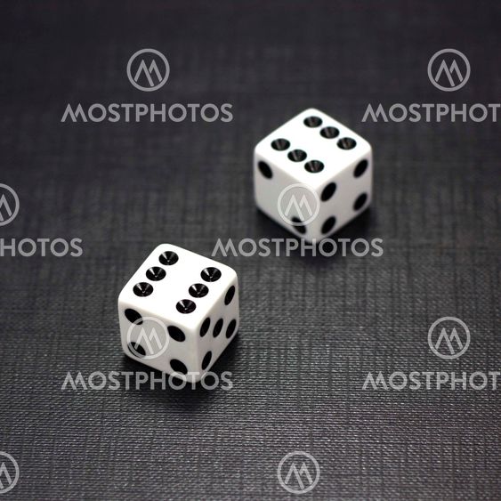Dices on a black background