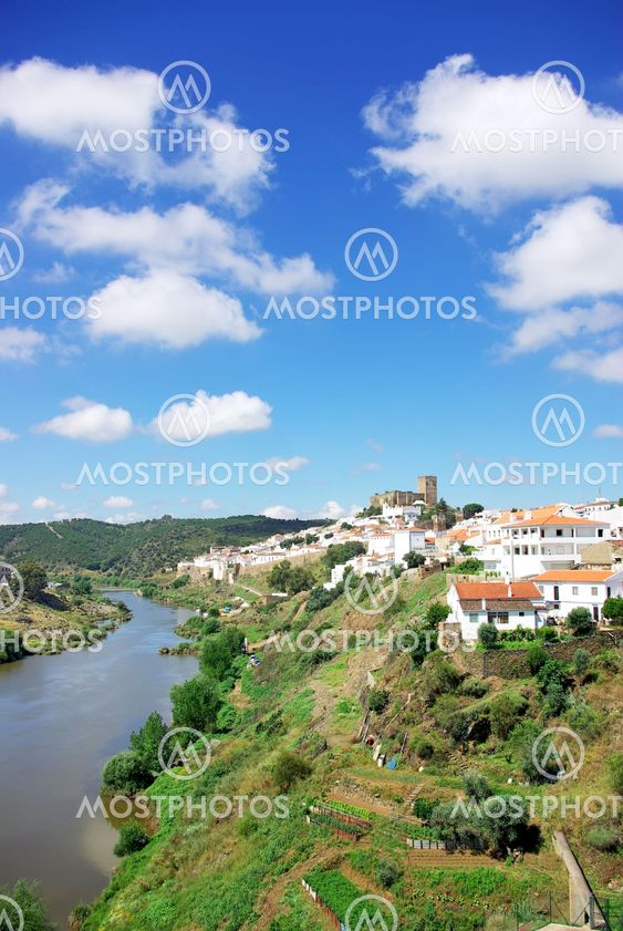 Landscape of Mertola and Guadiana river.