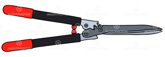 Red hedge shears