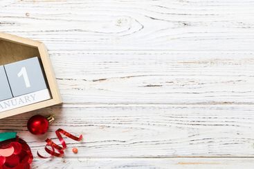 Christmas calendar 1 january. Christmas gift, fir...