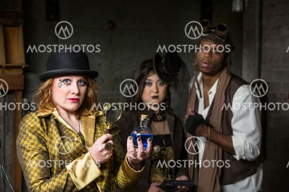 Steampunk with Magnifying Glass