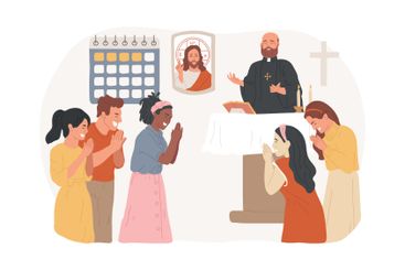 Christian event isolated concept vector illustration.