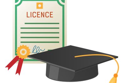 Square Academic Hat with Tassel and Licence