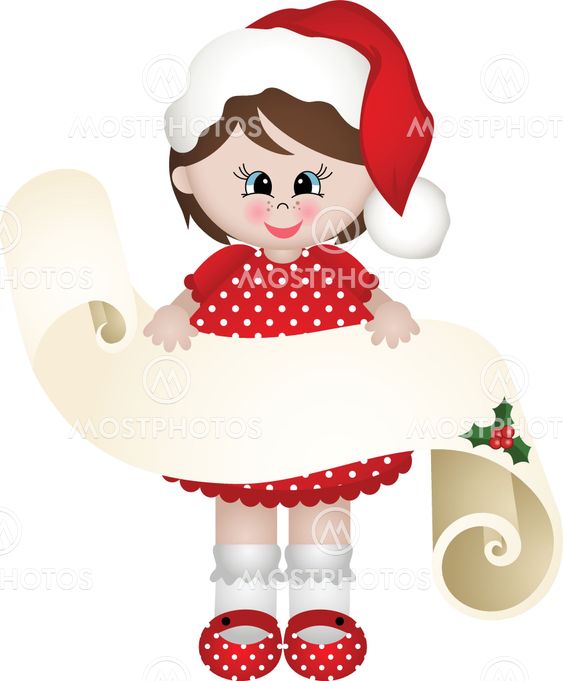 Christmas girl with a parchment