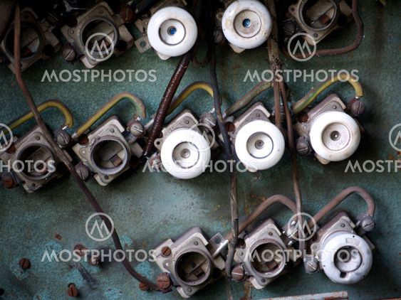 old fuse box with screw caps