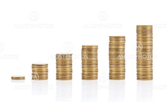 Savings. Investment concept with golden coins