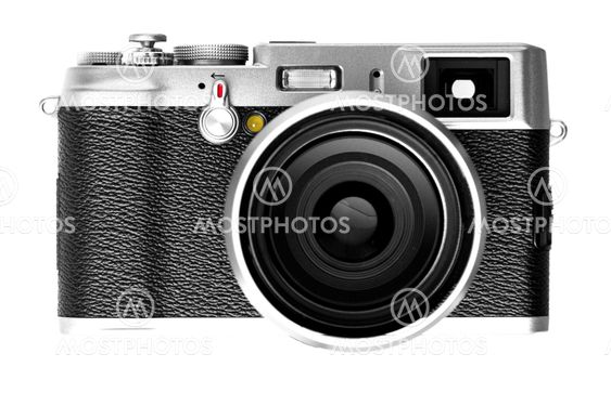 Digital camera isolated on white background DSLR