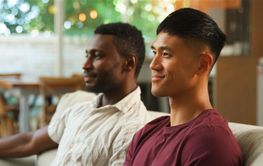 Same Sex Male Couple or Friends Enjoying a Relaxing...