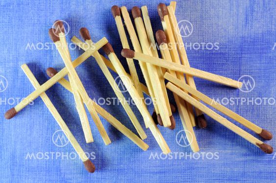 Matches on blue