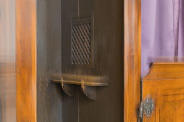 Confessional window in a Christian church