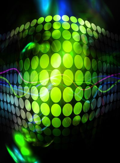 Funky Green Circles Background